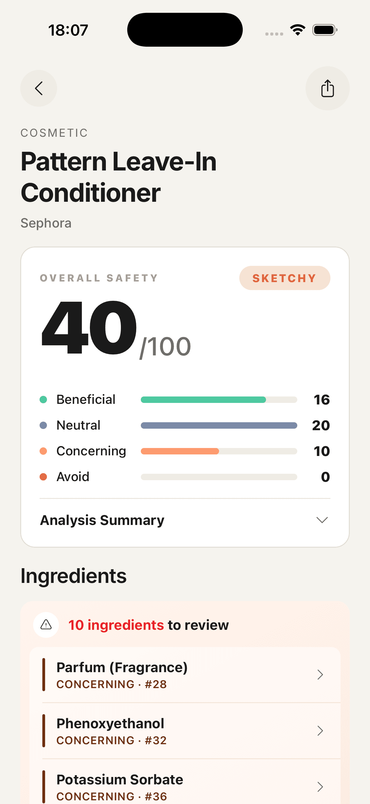 Sketchy Labels app result screen